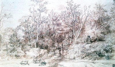Paysage avec personne jouant de la flûte, vers 1627-1674 - Jan Lievens