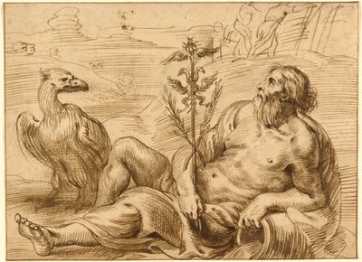 Dieu de la rivière avec un aigle - Jan Lievens