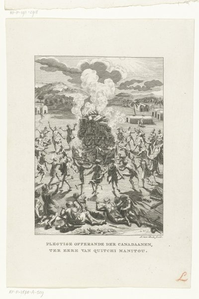 Habitants originaux du Canada offrant à Gitche Manitou - Jan Lucas van der Beek
