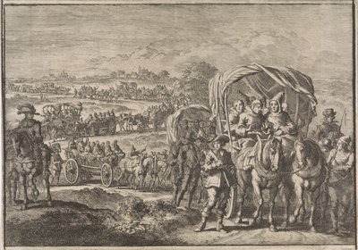 Moines du Brabant septentrional fuyant vers Anvers, 1637 - Jan Luyken (attributed to)
