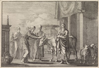 Aaron bénit le bétail sacrificiel - Jan Luyken
