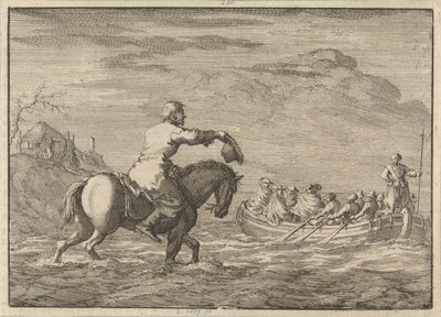 Arrivée de Guillaume III à Oranjepolder dans une barque, 1691 - Jan Luyken