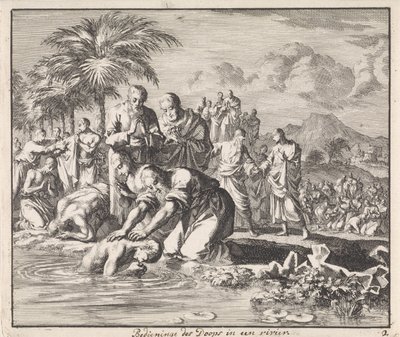 Baptême de nouveaux croyants dans une rivière - Jan Luyken