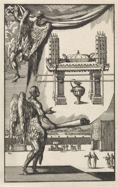Anges regardant le dessin de la Table des Pains de Proposition - Jan Luyken