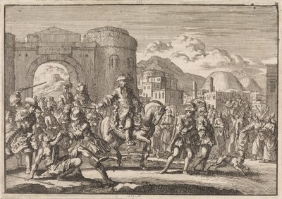 Ambassadeur français chez le sultan entrant à cheval à Jérusalem, 1674 - Jan Luyken