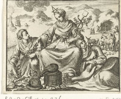 Santé (Sanitas) flanquée d
