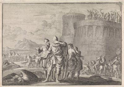 Hyrcanus, fils de Simon, se détourne pendant le siège du château de Dagon - Jan Luyken