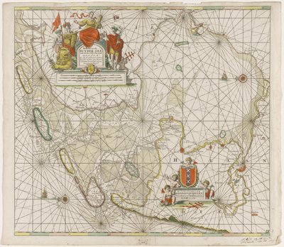 Carte marine de la mer du Sud et de la mer des Wadden - Jan Luyken