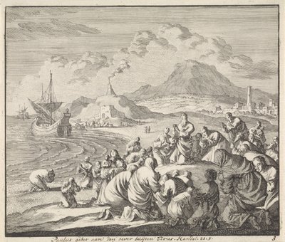 Paul priant sur la plage de Tyr - Jan Luyken