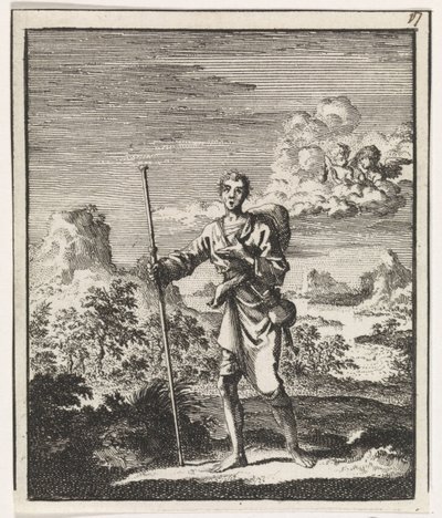 Pèlerin dans un paysage montagneux - Jan Luyken