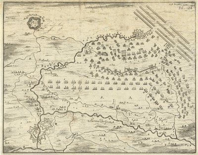 Plan de la bataille de Landen - Jan Luyken