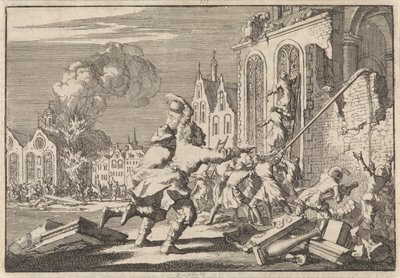 Destruction des chapelles catholiques à Londres, 1688 - Jan Luyken