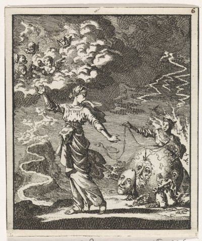 Femme choisissant le chemin étroit menant au ciel - Jan Luyken