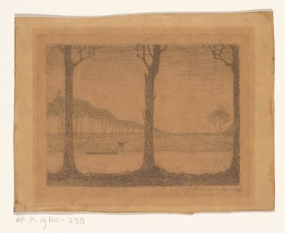 Arbres le long du canal près de la Woudsterweg - Jan Mankes (signed by artist)