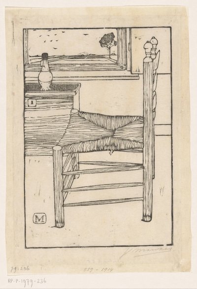 Chaise avec siège en paille - Jan Mankes