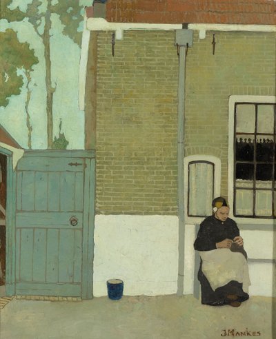 Femme devant sa maison - Jan Mankes