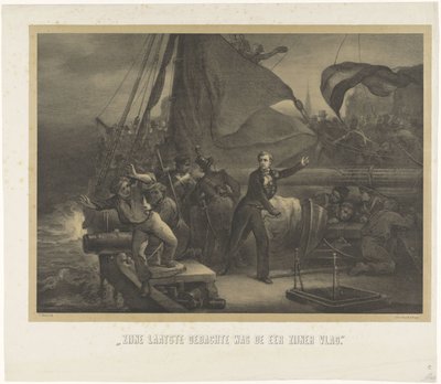 Jan van Speijk sur le point de jeter la mèche dans la cale, 1831 - Jan Mesker
