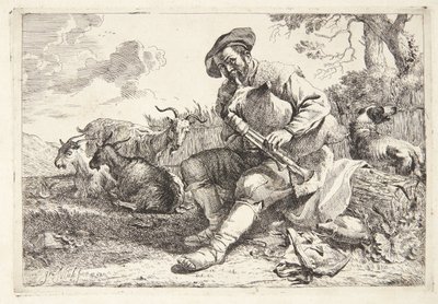 Berger avec une cornemuse - Jan Miel
