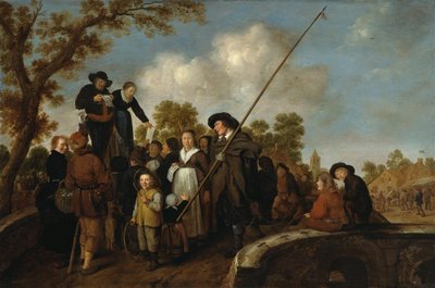 French : Marchand ambulant à une foire Itinerant Hawkers at a Fair - Jan Miense Molenaer
