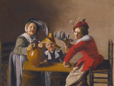 Trois enfants qui boivent et font des bêtises - Jan Miense Molenaer