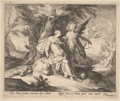 Agar dans le désert consolée par un ange, vers 1609 - Jan Muller
