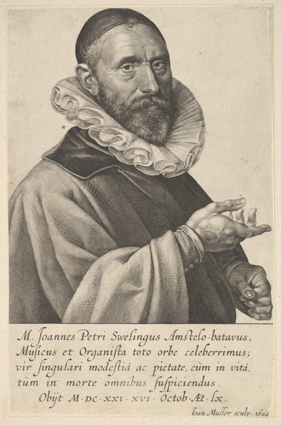 Portrait de Jan Pietersz Sweelinck, organiste et musicien à Amsterdam, 1624 - Jan Muller
