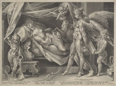 Cupidon et Psyché - Jan Muller, after Bartholomaeus Spranger