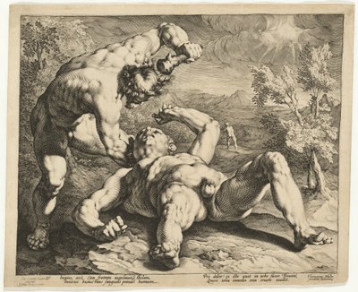 Caïn tuant Abel - Jan Muller, after Cornelis Cornelisz van Haarlem