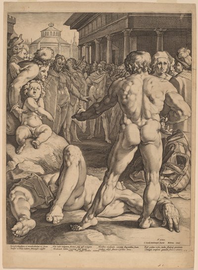 Le combat entre Ulysse et Irus - Jan Muller, after Cornelis Cornelisz van Haarlem