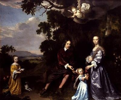 Pieter van der Graaff, sa femme et ses filles - Jan Mytens or Mijtens