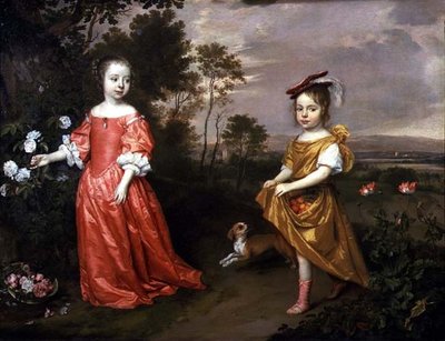 Deux enfants et un chien dans un paysage - Jan Mytens or Mijtens