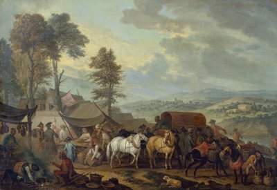 Soldats piémontais dans un village italien - Jan Peeter Verdussen