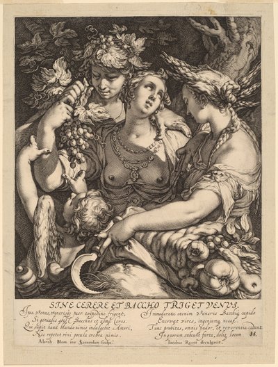Sine Cerere et Baccho Friget Venus - Jan Pietersz Saenredam, after Abraham Bloemaert