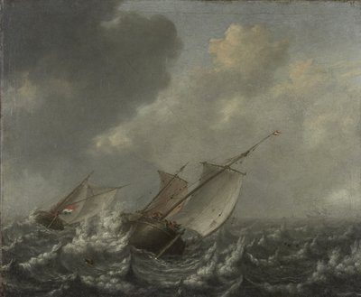 Navires sur une Mer Agitée - Jan Porcellis