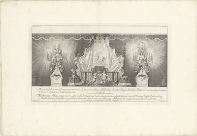 Arrière de la salle avec le lit de parade du prince Guillaume IV, 1751 - Jan Punt