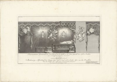 Côté droit de la salle avec le lit funéraire du prince Guillaume IV, 1751 - Jan Punt