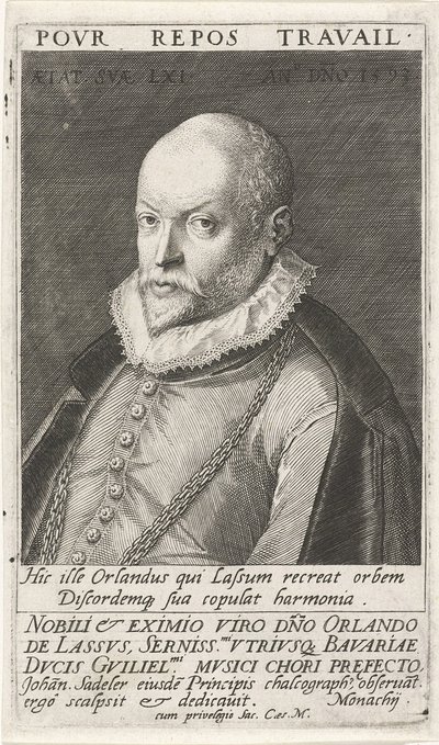 Portrait du compositeur Orlando di Lasso 1532-1594, 1593 - Jan Sadeler