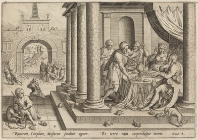 La plaie des grenouilles - Jan Sadeler I, after Maarten van Cleef