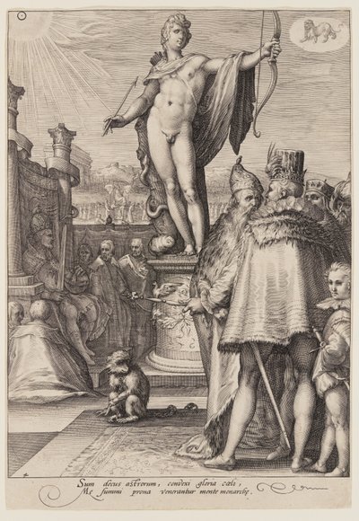 Apollon présidant les arts du gouvernement, extrait de Sept dieux planétaires - Jan Saenredam