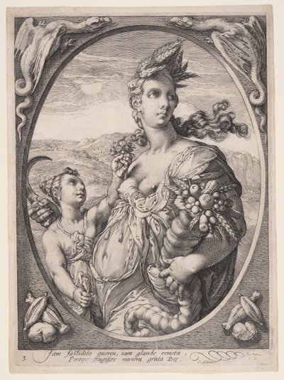 Cérès, tiré de Trois dieux ou déesses païens - Jan Saenredam
