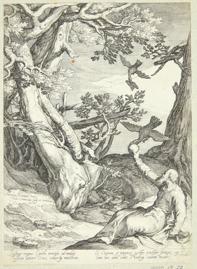 Élie nourri par les corbeaux dans le désert - Jan Saenredam