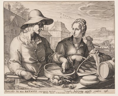 Agriculteur et sa femme au marché - Jan Saenredam