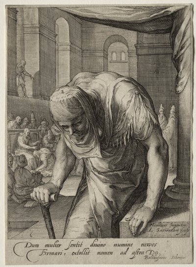 Héroïnes du Nouveau Testament : La femme infirme guérie par le Christ - Jan Saenredam