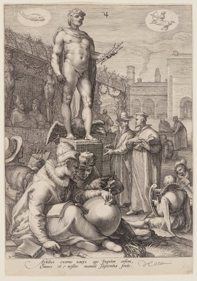 Jupiter préside aux arts libéraux, extrait de Sept dieux planétaires - Jan Saenredam