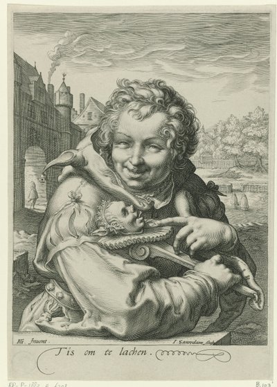 Bouffon riant avec un bâton - Jan Saenredam