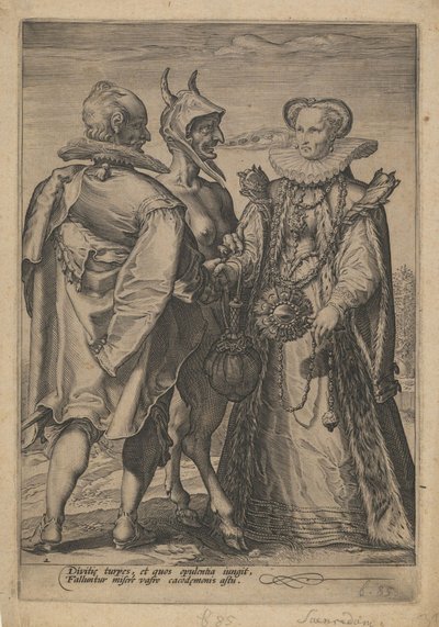 Mariage pour la richesse célébré par le diable, vers 1600 - Jan Saenredam