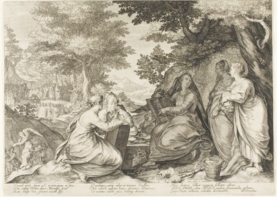 Planche Un, des Cinq Vierges sages et des Cinq Vierges folles - Jan Saenredam