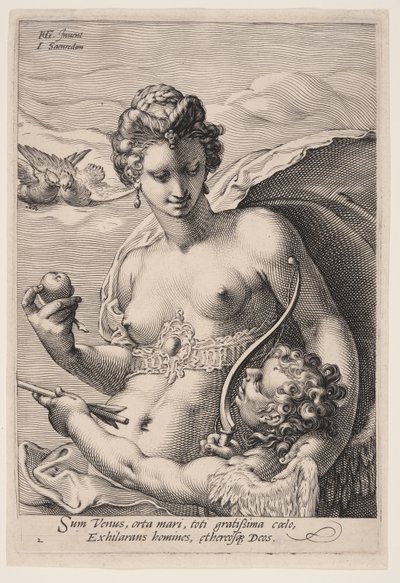 Vénus et Cupidon, extrait de Trois Déesses - Jan Saenredam