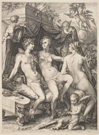 Vénus sur un canapé entre Bacchus et Cérès - Jan Saenredam