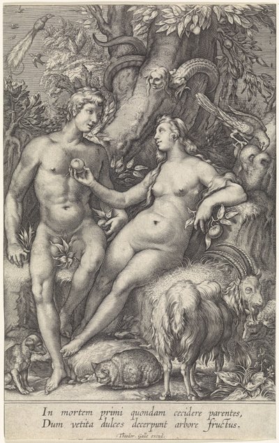 La chute avec le serpent femelle - Jan Saenredam